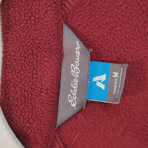 Eddie Bauer Women's Burgundy Zipper Front Fleece Jacket Size M First Ascent - Picture 2 of 8